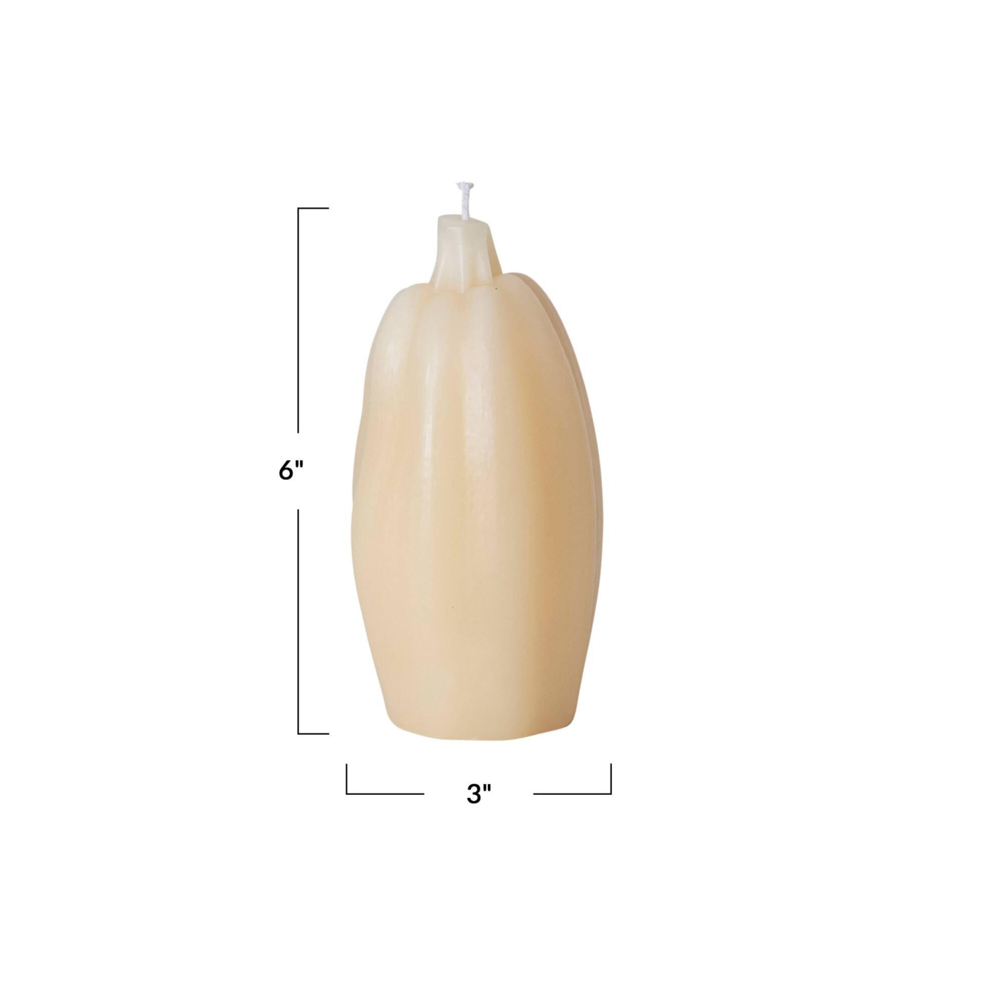 Hello Honey 6" Cream Unscented Squash Shaped Candle